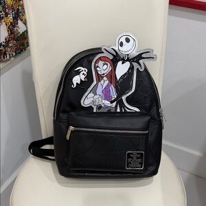 Bioworld Black/Silver/White Nightmare Before Christmas Jack/Salky/Zero Backpack